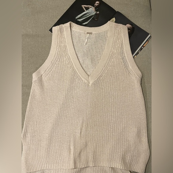 Free People Honey Drip Chunky Knit Vest In Cream Size S - Picture 4 of 12